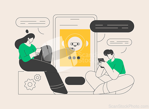 Image of Chatbot customer service abstract concept vector illustration.