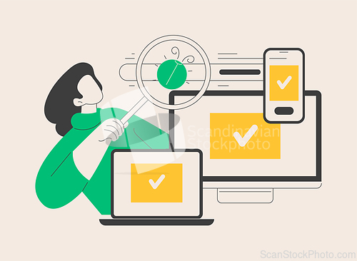 Image of Cross-platform testing abstract concept vector illustration.