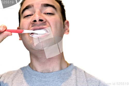 Image of Man Brushing His Teeth