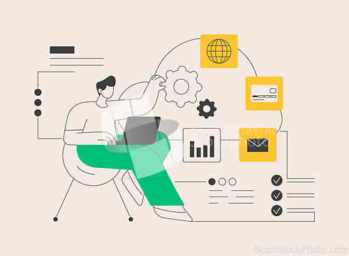 Image of Cloud management abstract concept vector illustration.