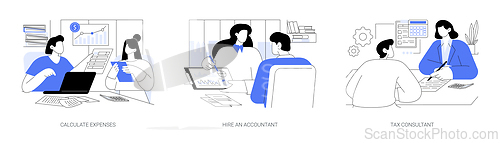 Image of Small business finance management isolated cartoon vector illustrations se