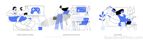 Image of Office life entertainment isolated cartoon vector illustrations se