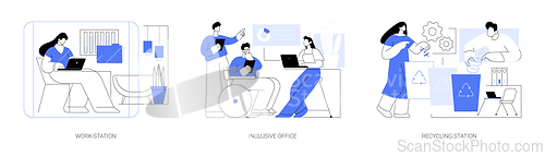 Image of Office design and interior isolated cartoon vector illustrations se