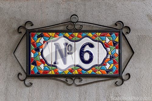 Image of Number 6, six, house number