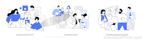 Image of Teamwork activities isolated cartoon vector illustrations se