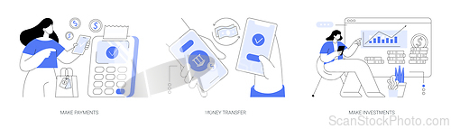 Image of Banking app isolated cartoon vector illustrations se