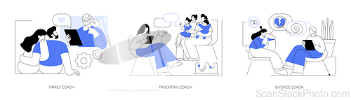 Image of Family coach isolated cartoon vector illustrations se