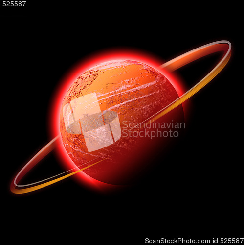 Image of red space planet