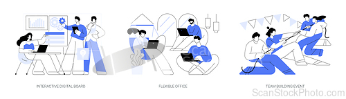 Image of Teamwork and collaboration isolated cartoon vector illustrations se
