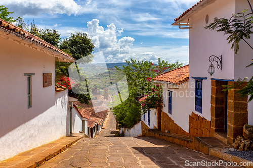 Image of Heritage town Barichara, beautiful colonial architecture in most beautiful town in Colombia.