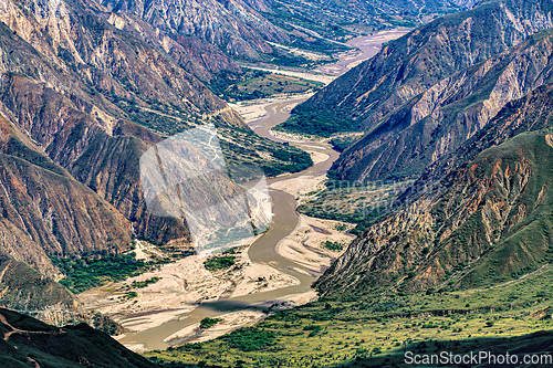 Image of Chicamocha Canyon, steep sided canyon carved by the Chicamocha River in Colombia.