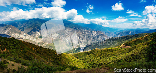 Image of Chicamocha Canyon, steep sided canyon carved by the Chicamocha River in Colombia.