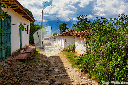 Image of Heritage town Guane, beautiful colonial architecture in most beautiful town in Colombia.