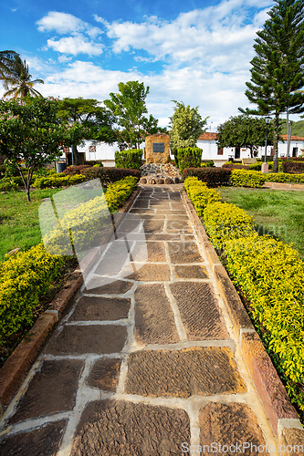 Image of Heritage town Guane, beautiful colonial architecture in most beautiful town in Colombia.