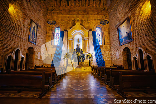 Image of Metropolitan Cathedral of Medellin, major architectural works of Colombia, a Neo-Romanesque gem, in Roman Basilica style. Colombia