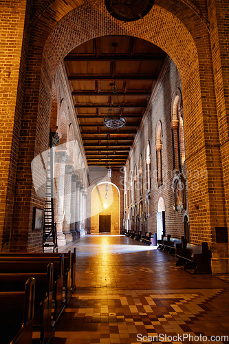 Image of Metropolitan Cathedral of Medellin, major architectural works of Colombia, a Neo-Romanesque gem, in Roman Basilica style. Colombia