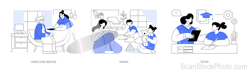 Image of Caregiver services isolated cartoon vector illustrations se