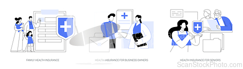 Image of Health insurance isolated cartoon vector illustrations se