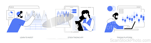 Image of Stock trade isolated cartoon vector illustrations se