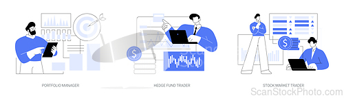 Image of Stock market trade isolated cartoon vector illustrations se