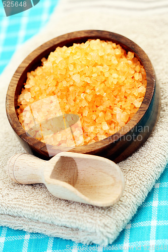Image of bath salt and towel
