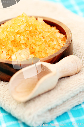 Image of bath salt and towel