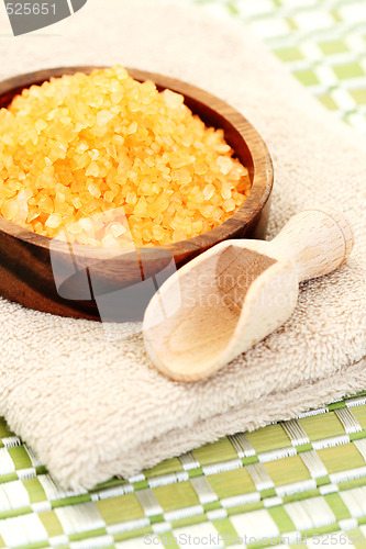 Image of bath salt and towel