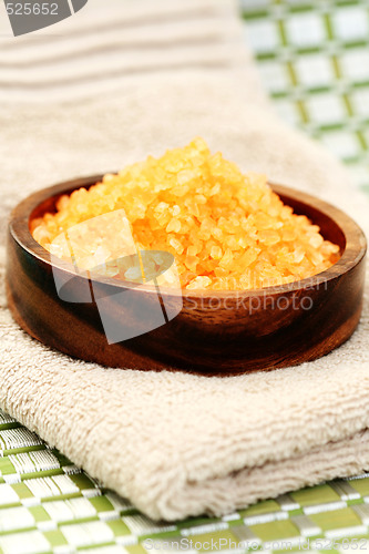 Image of bath salt and towel
