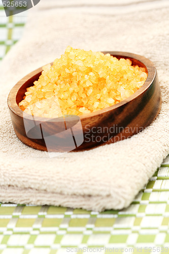 Image of bath salt and towel