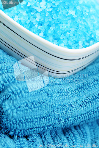 Image of bath salt and towel