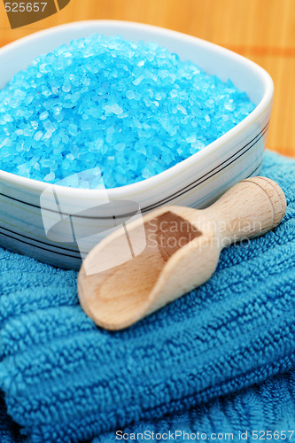 Image of bath salt and towel