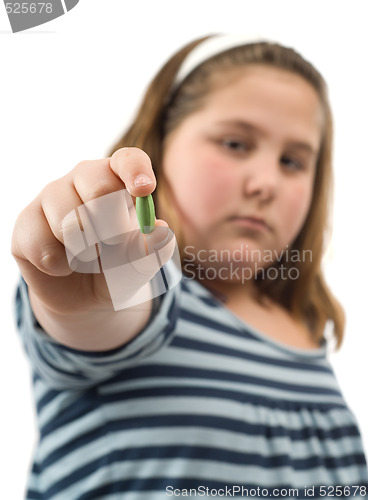 Image of Girl Showing Pill