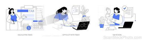 Image of Calculating taxes isolated cartoon vector illustrations se