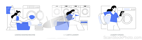 Image of Household chores isolated cartoon vector illustrations se