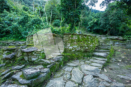 Image of Ciudad Perdida, ancient ruins in Sierra Nevada mountains. Santa Marta, Colombia wilderness