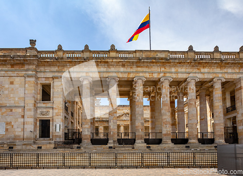 Image of Capitolio Nacional (or National Capitol), building on Bolivar Square in central Bogota.