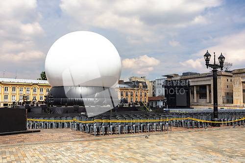 Image of Impressive dome in the center of the Bogota, Plaza de Bolivar.