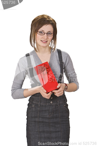 Image of Woman with a red gift