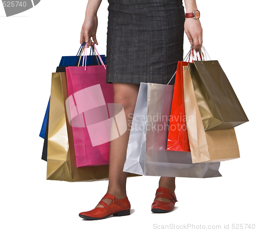 Image of Shopping bags and legs