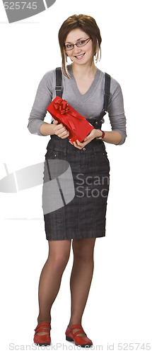 Image of Woman with a red gift