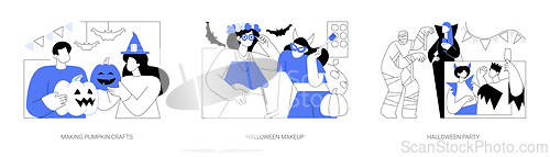 Image of Halloween celebration isolated cartoon vector illustrations se