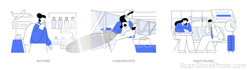 Image of Airport routine isolated cartoon vector illustrations se