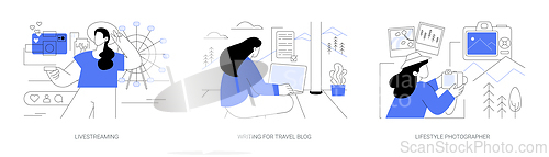 Image of Travel blogger isolated cartoon vector illustrations se