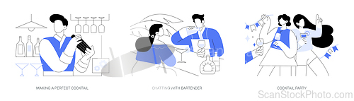 Image of Cocktail bar isolated cartoon vector illustrations se