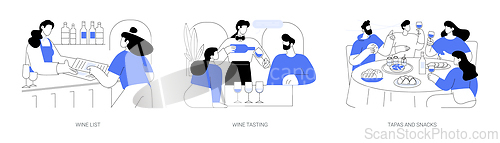 Image of Wine bar isolated cartoon vector illustrations se
