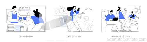 Image of Morning coffee isolated cartoon vector illustrations se