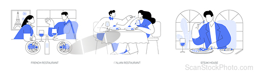 Image of Dinner out isolated cartoon vector illustrations se