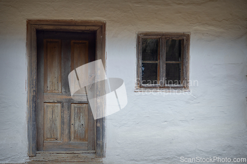 Image of facade of old traditional transylvanian house