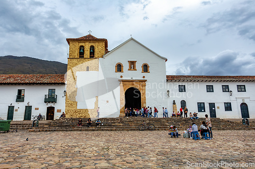 Image of Plaza Mayor in Villa de Leyva, Colombia, largest stone-paved square in South America.