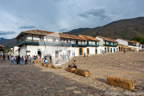 Image of Plaza Mayor in Villa de Leyva, Colombia, largest stone-paved square in South America.